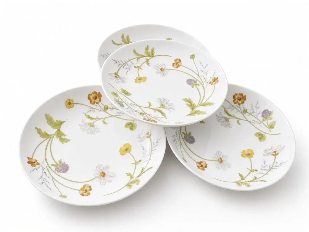 Vintage Mikasa Heather Fine China Set of 4 Rimmed Soup Bowls L5005 Japan